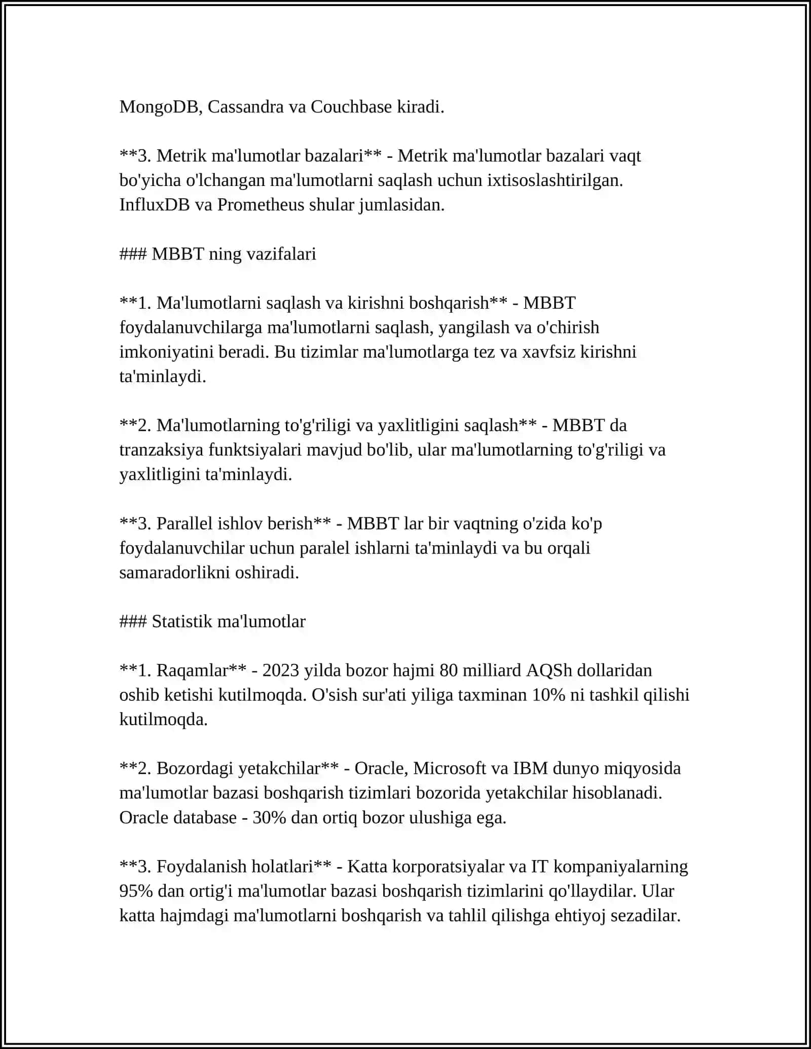 MALUMOTLARGA ISHLOV BERISH VA AXBOROT TEXNOLOGIYALARI 4