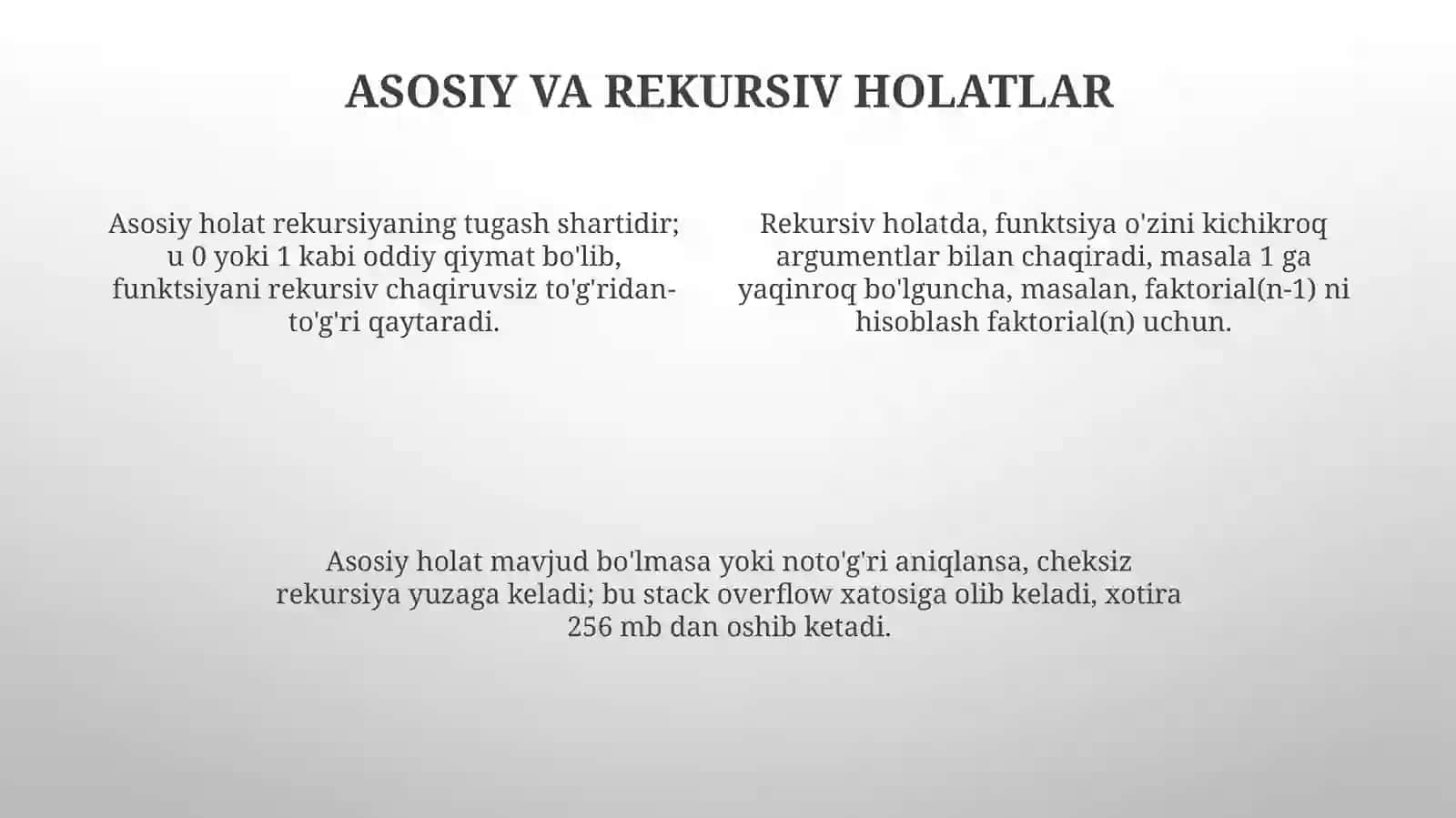 Rekursiv funksiyalar 4
