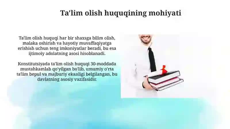 Konstitutsiyada ta'lim olish huquqi 4