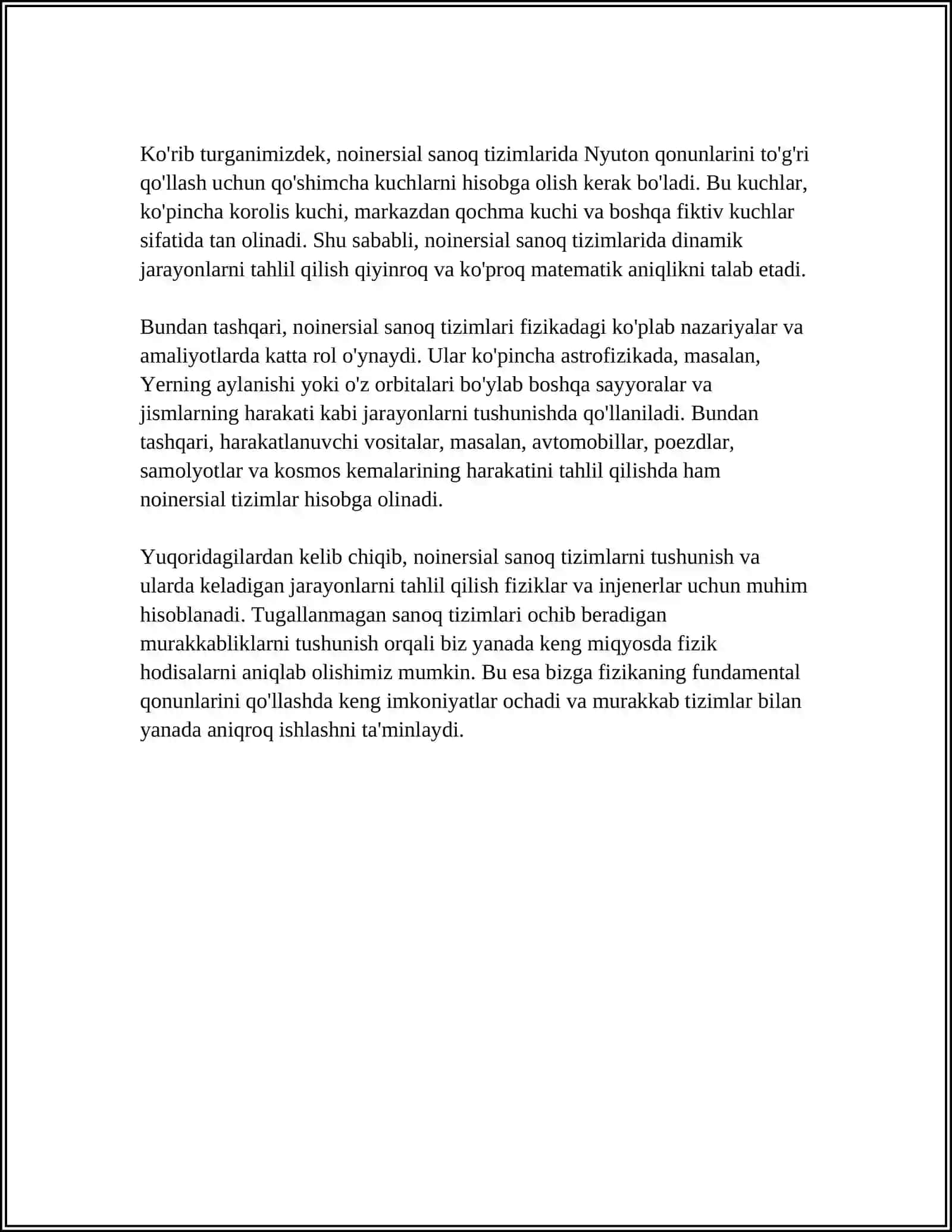 NOINERSIAL SANOQ TIZIMLARI 4