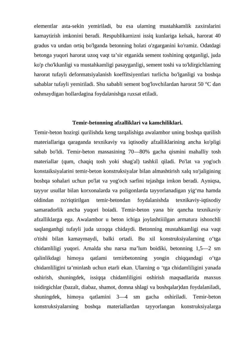 TEMIRBETON KONSTRUKSIYALAR HAQIDA UMUMIY MA’LUMOT 4