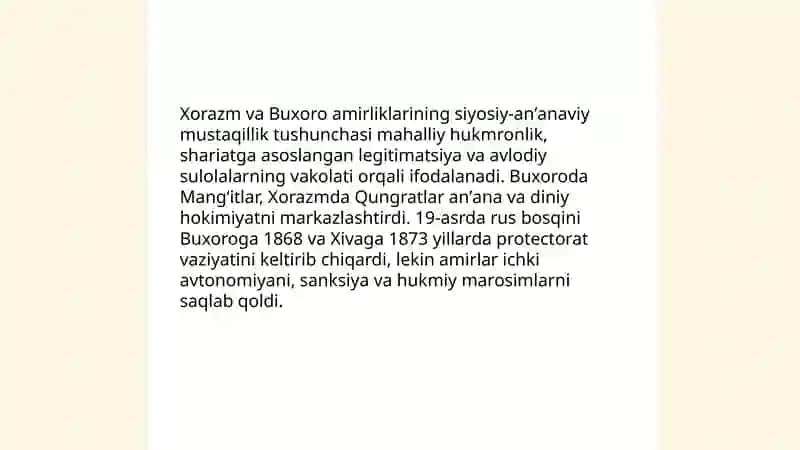 Oʻzbekistonda mustaqillik gʻoyalarining tarixiy asoslari 4