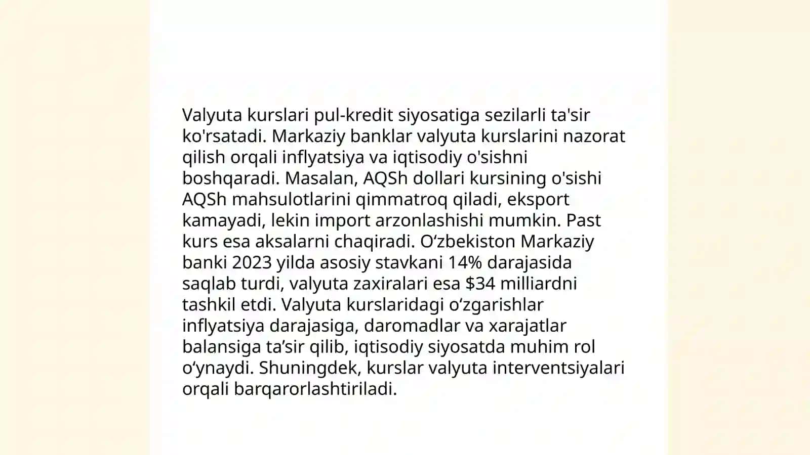 Ochiq iqtisodiyot pul -kridet siyosati 4