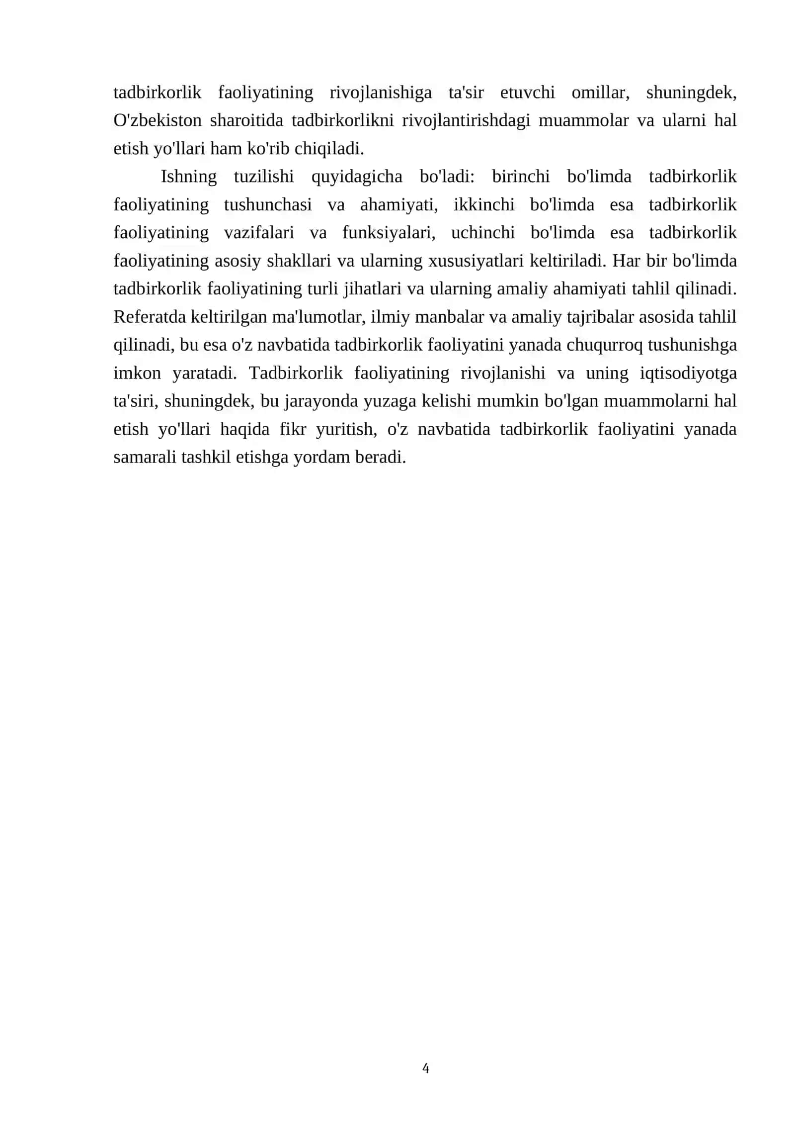 Tadbirkorlik faoliyati: tushunchasi, vazifalari va asosiy shakllari 4