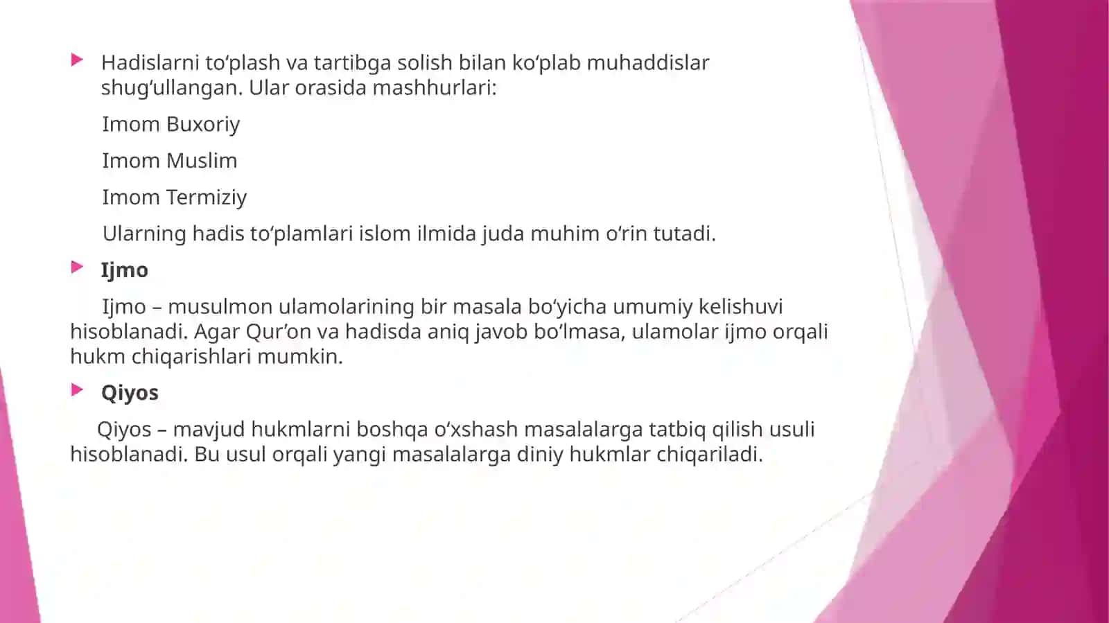 Islom dini manbalari aqidaviy maktablari,ularning hozirgi vaqtdagi ahamiyati 4