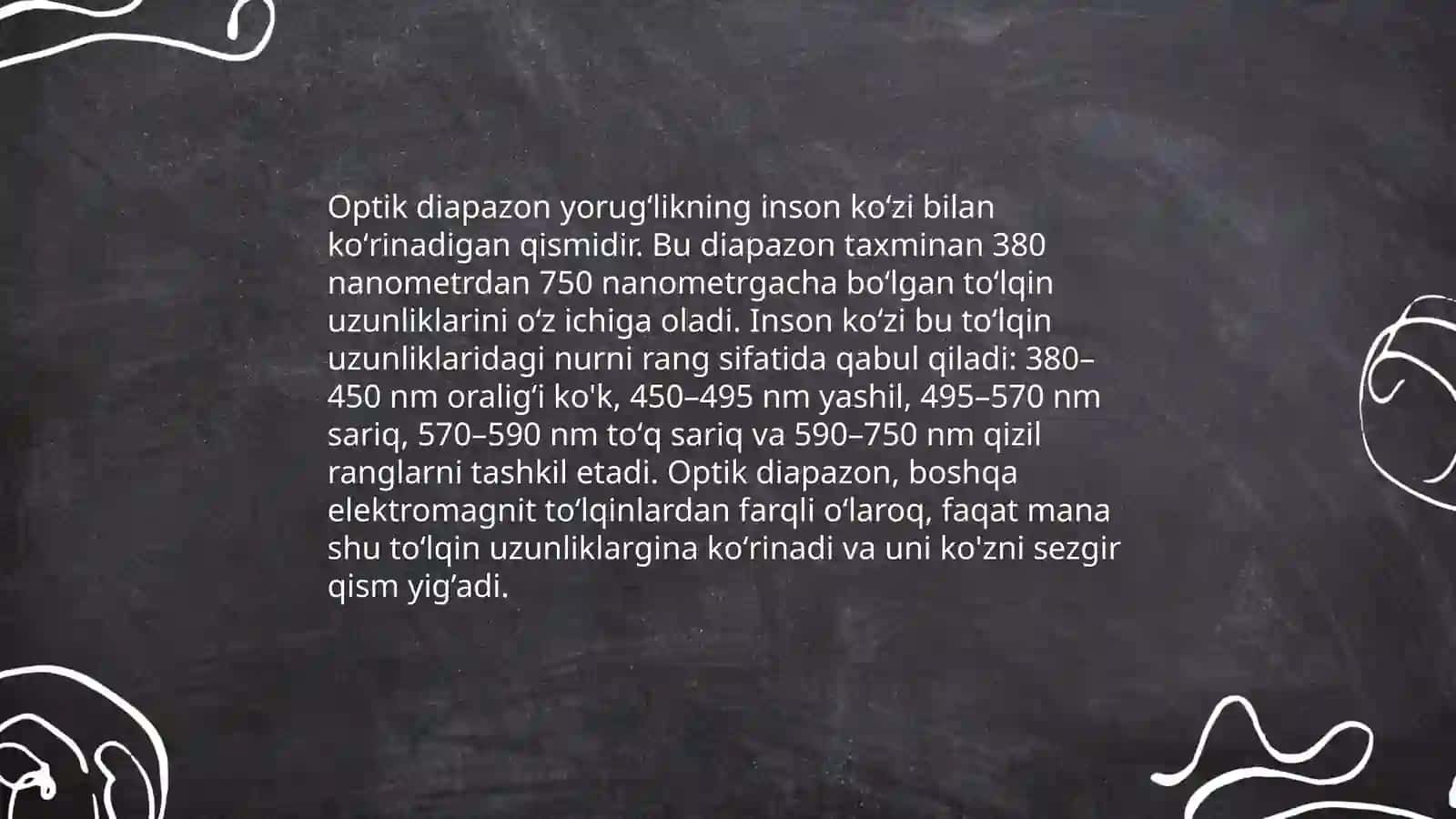 Yorugʻlikning fizik tabiati va uning optik diapazoni. Yorugʻlik nuri qonuniyatlari 4