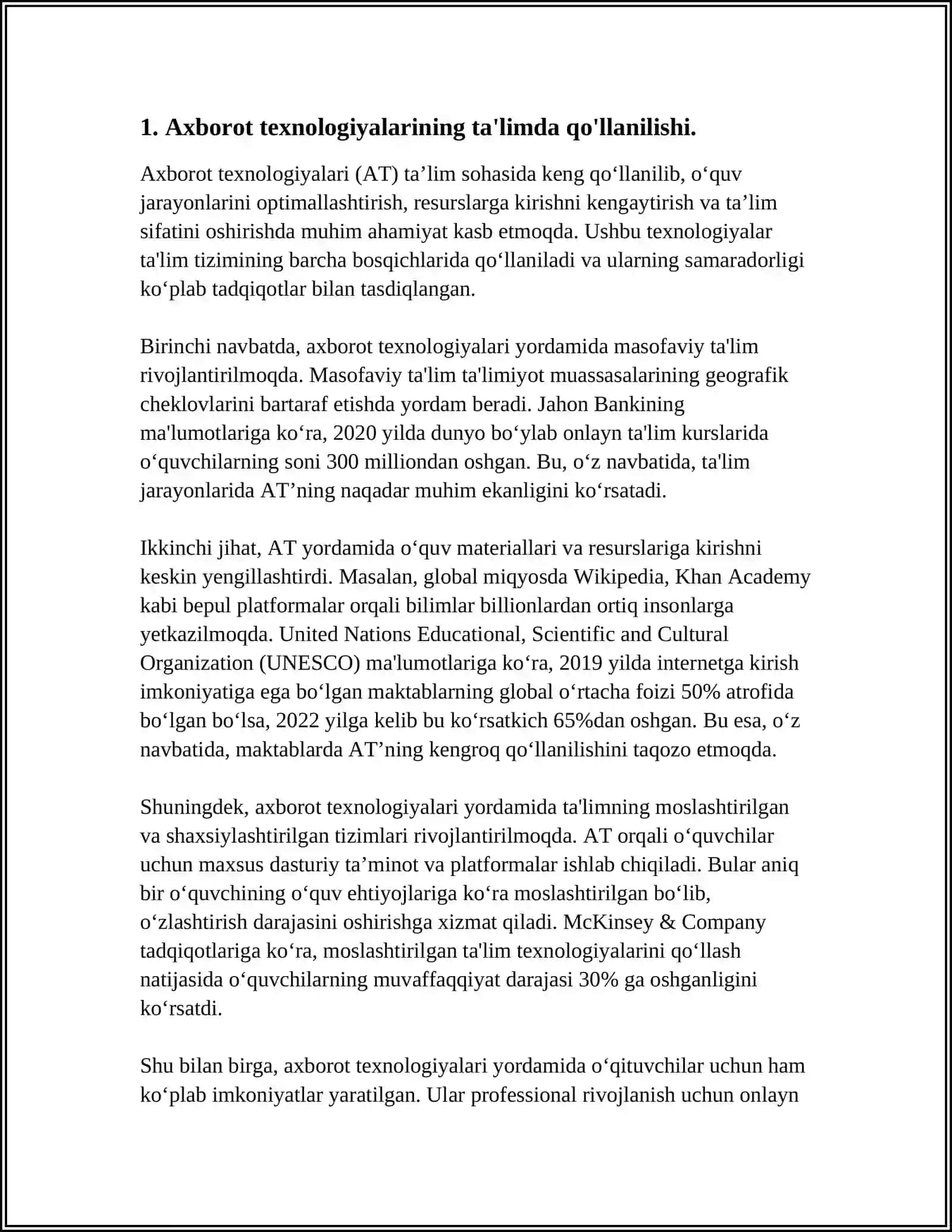 AXBOROT-KOMMUNIKATSIYA TEXNOLOGIYALARI VOSITALARI VA ULARNI TA'LIM JARAYONIDA QOʻLLASH IMKONYATLARI 4