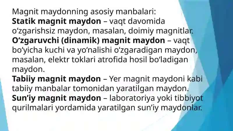 Magnit maydon, moddalarning magnitxossalari.Magnitokardiografiyaning fizik asoslari 4