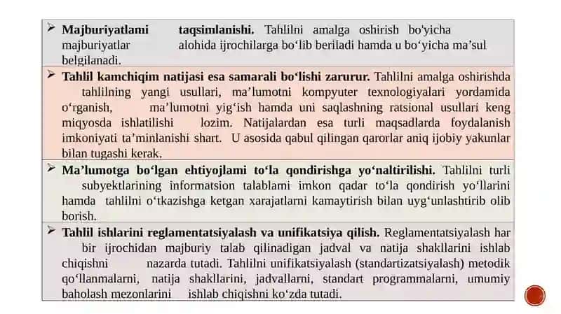 Iqtisodiy tahlil ishlarini tashkil qilish 4
