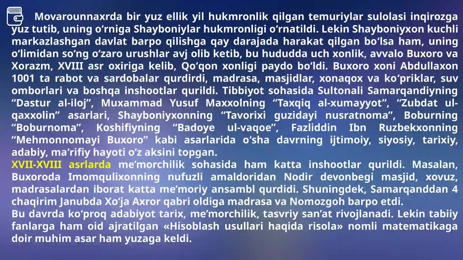 XVII asrdan XIX asrning yarmigacha tarbiya, maktab va pedagogik fikrlar rivoji 4