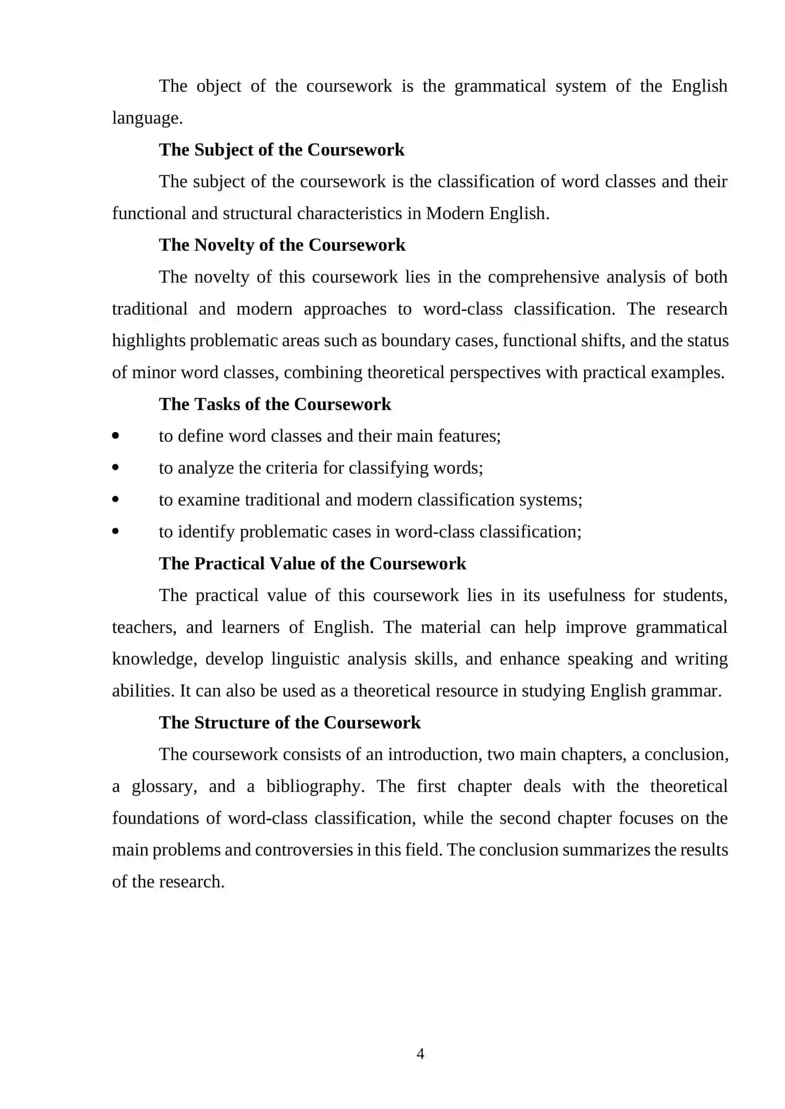 The Problem of Word-Class Classification in Modern English 4