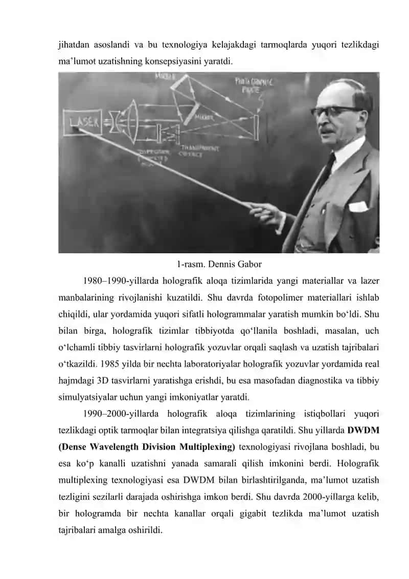 Optik tarmoqlarda holografik aloqa imkoniyatlari 4
