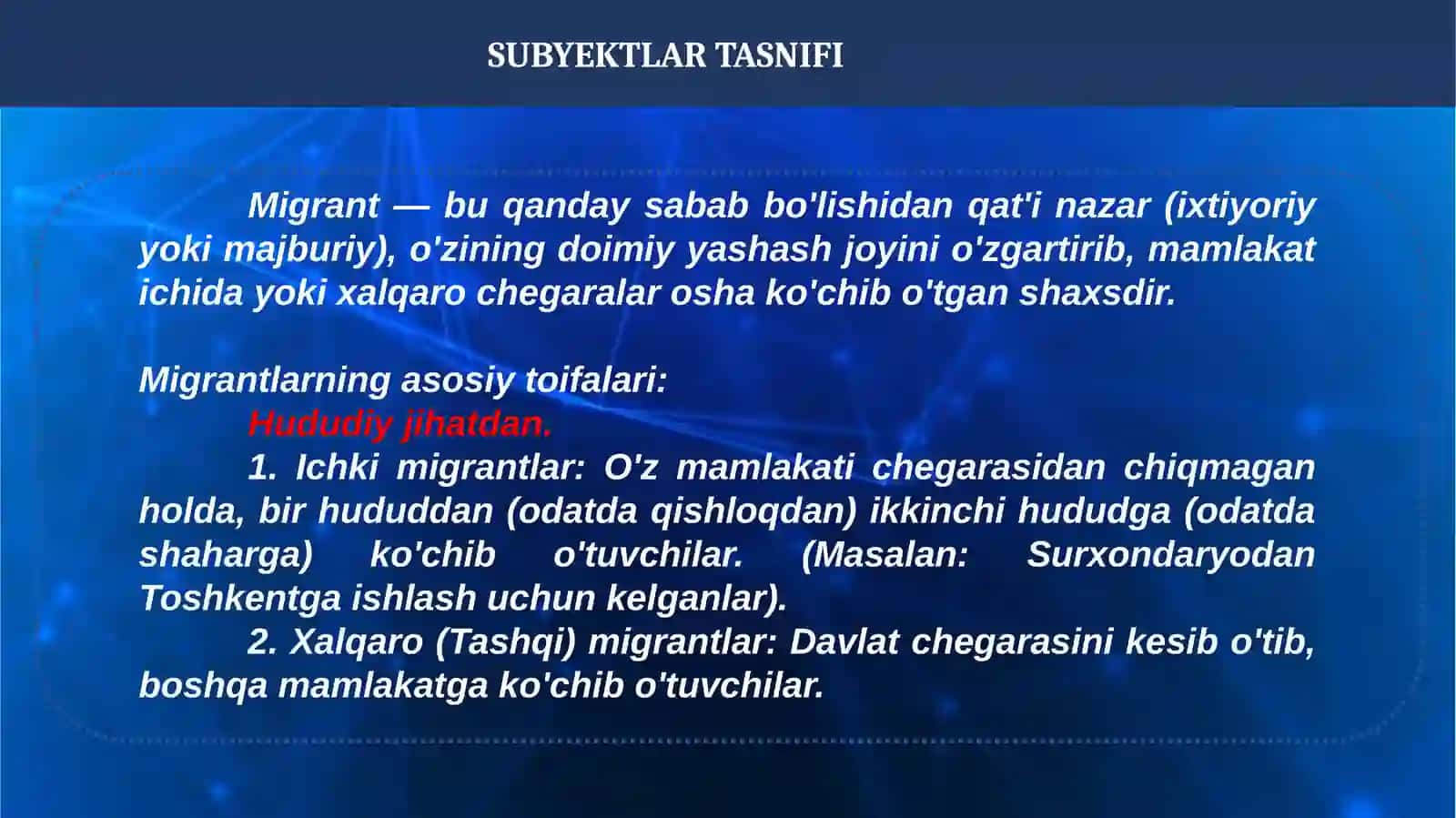 MIGRANTLAR VA ULARNING ASOSIY TOIFALARI 4