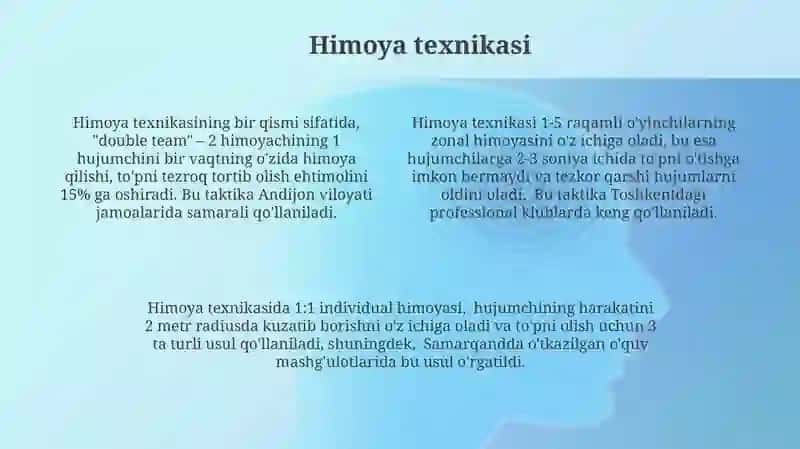 Basketbol oʻyini texnikasi va taktikasi tasnifi 4