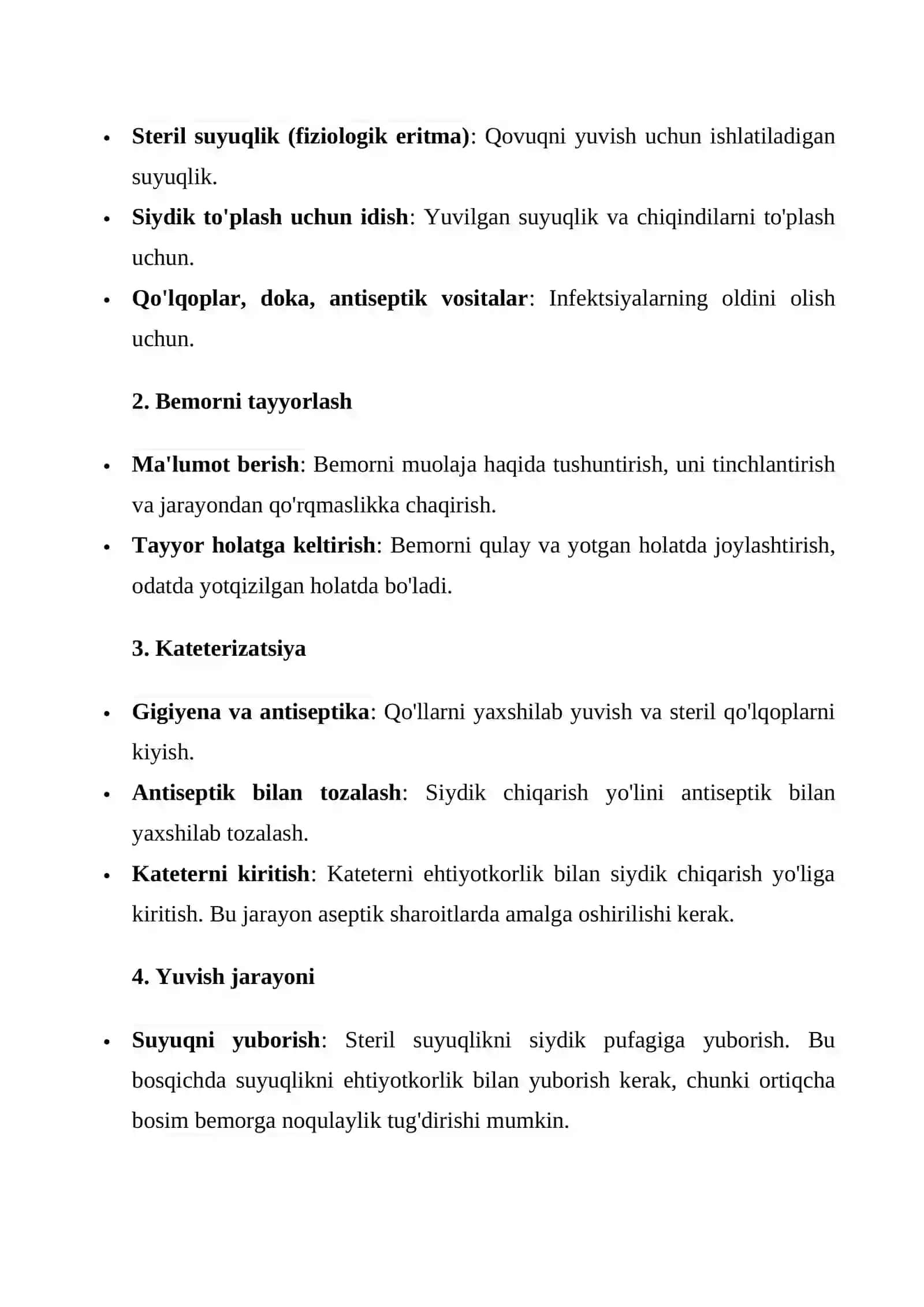 Urologik bemorlarni instrumental tekshiruvlarga tayyorlashda ishtirok etish 4