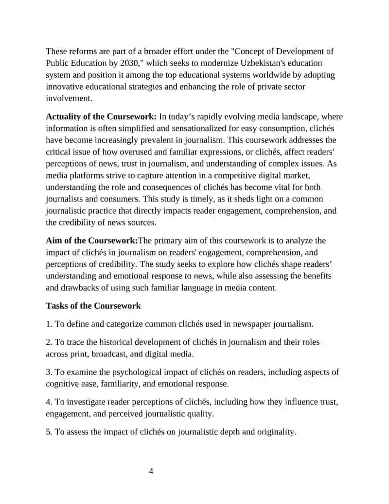 Course Paper on Newspaper Clichés 4