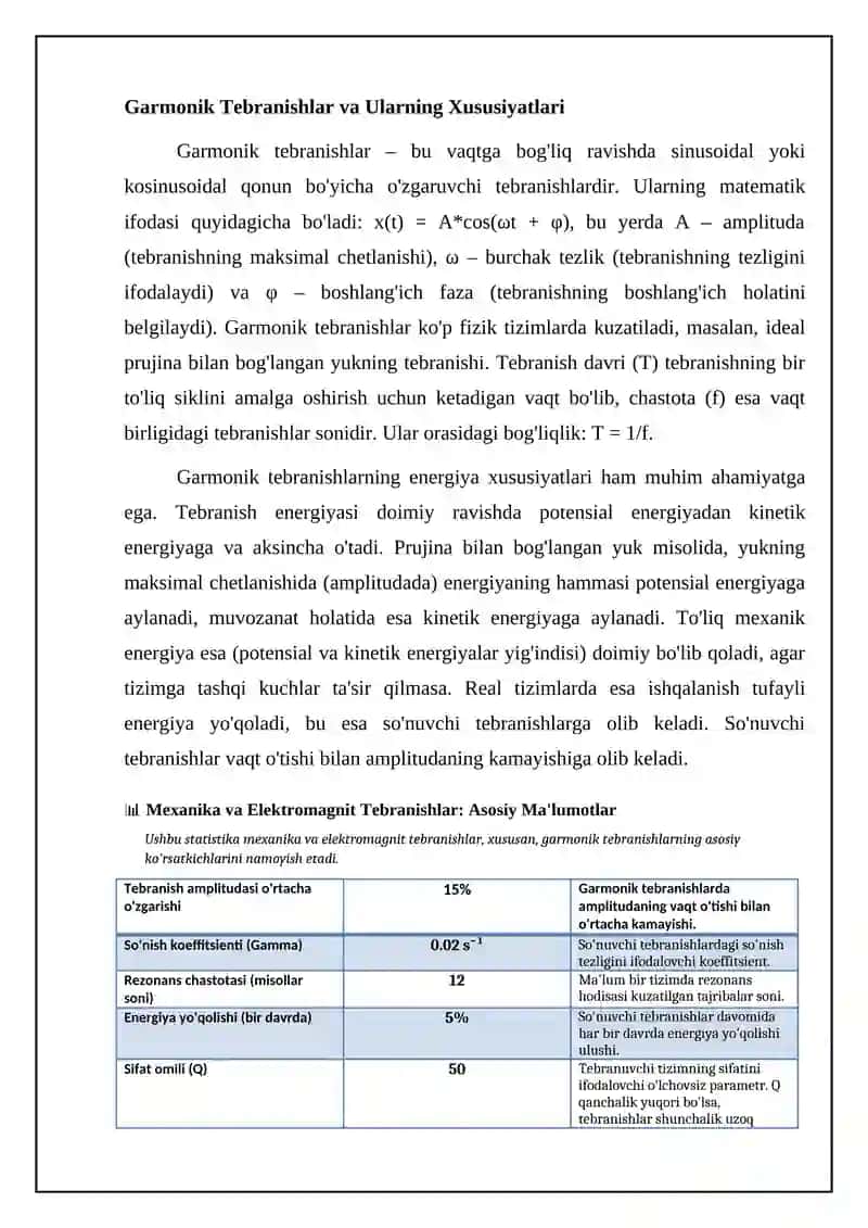 Mexanika va Elektromagnit Tebranishlarning Asoslari 4