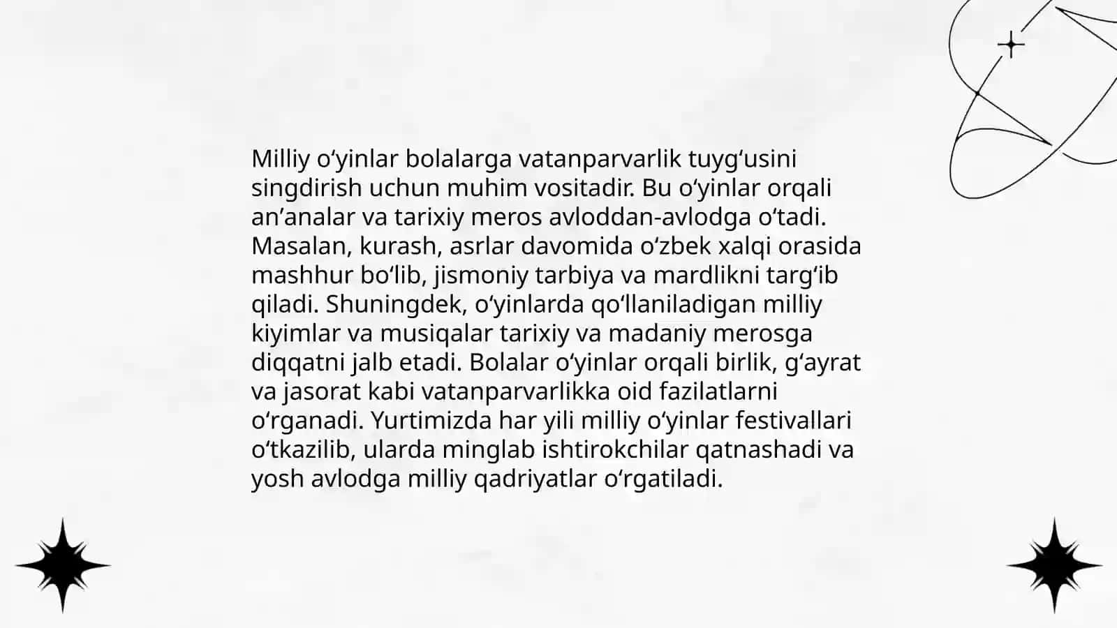 Kichik yoshdagi bolalarga beriladigan milliy va harakatli oʻyinlarni oʻrgatish 4
