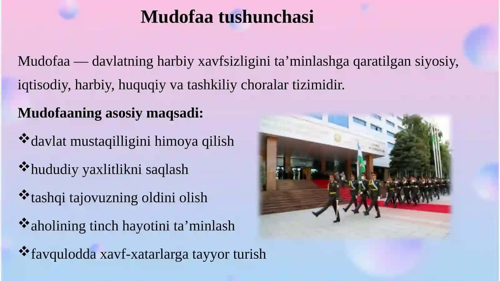 Mudofaa va xavfsizlikni ta’minlashda Qurolli Kuchlarning o‘rni. 4
