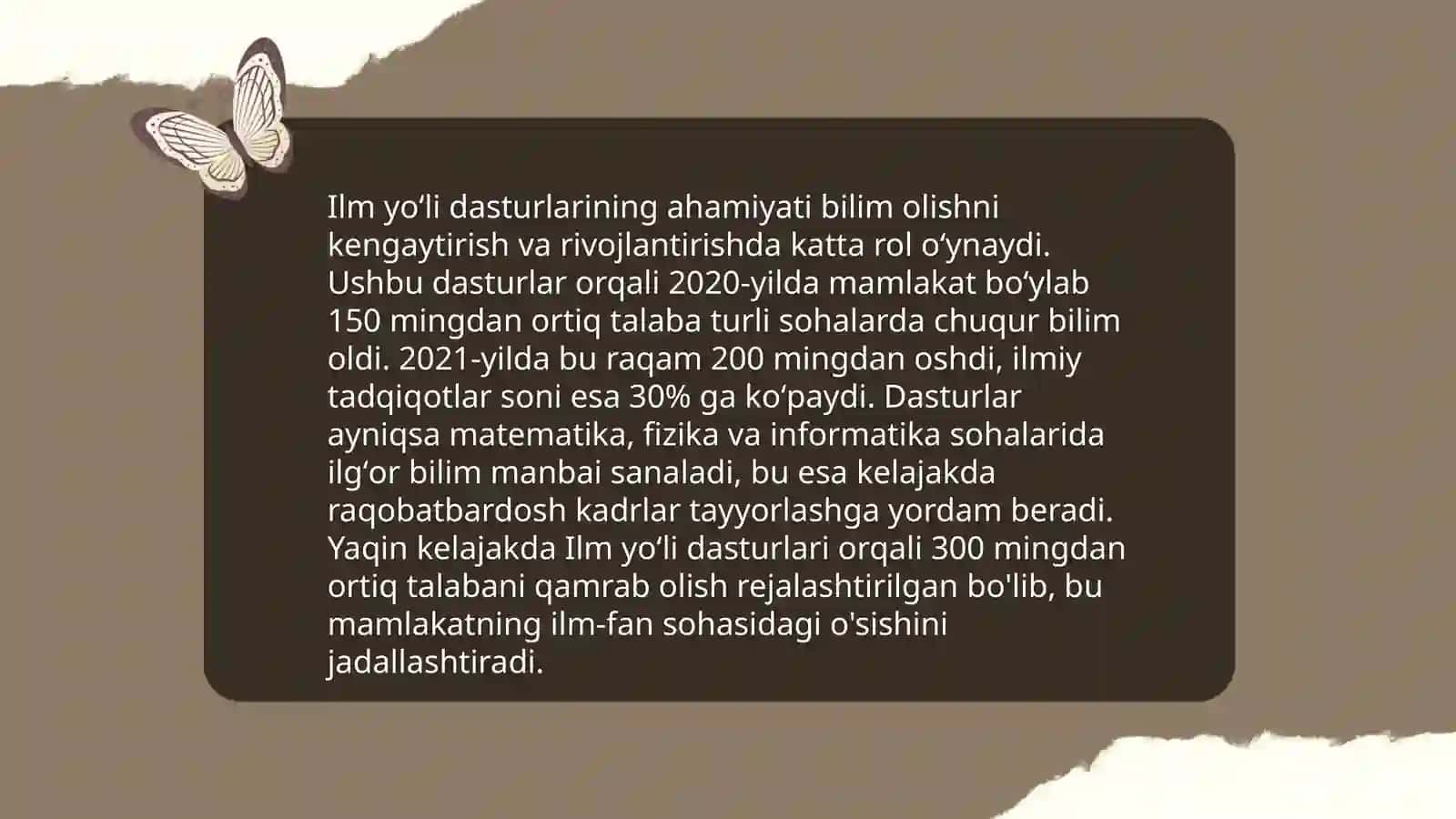 Ilm yoʻli variantiv dasturini qoʻllanilishi 4