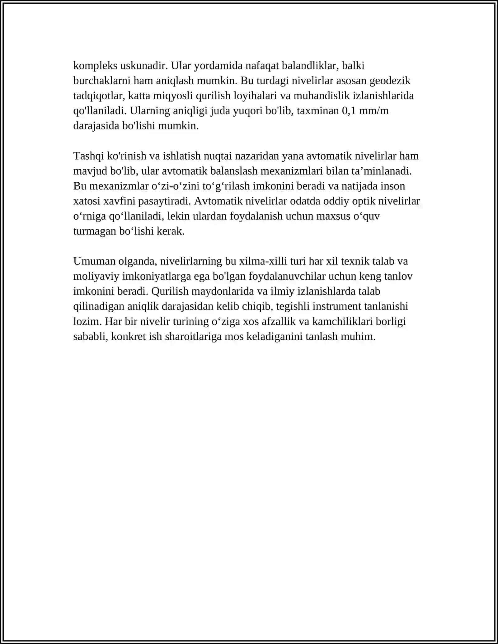ANIQ VA TEXNIK NIVELIRLAR TUZILISHI 4