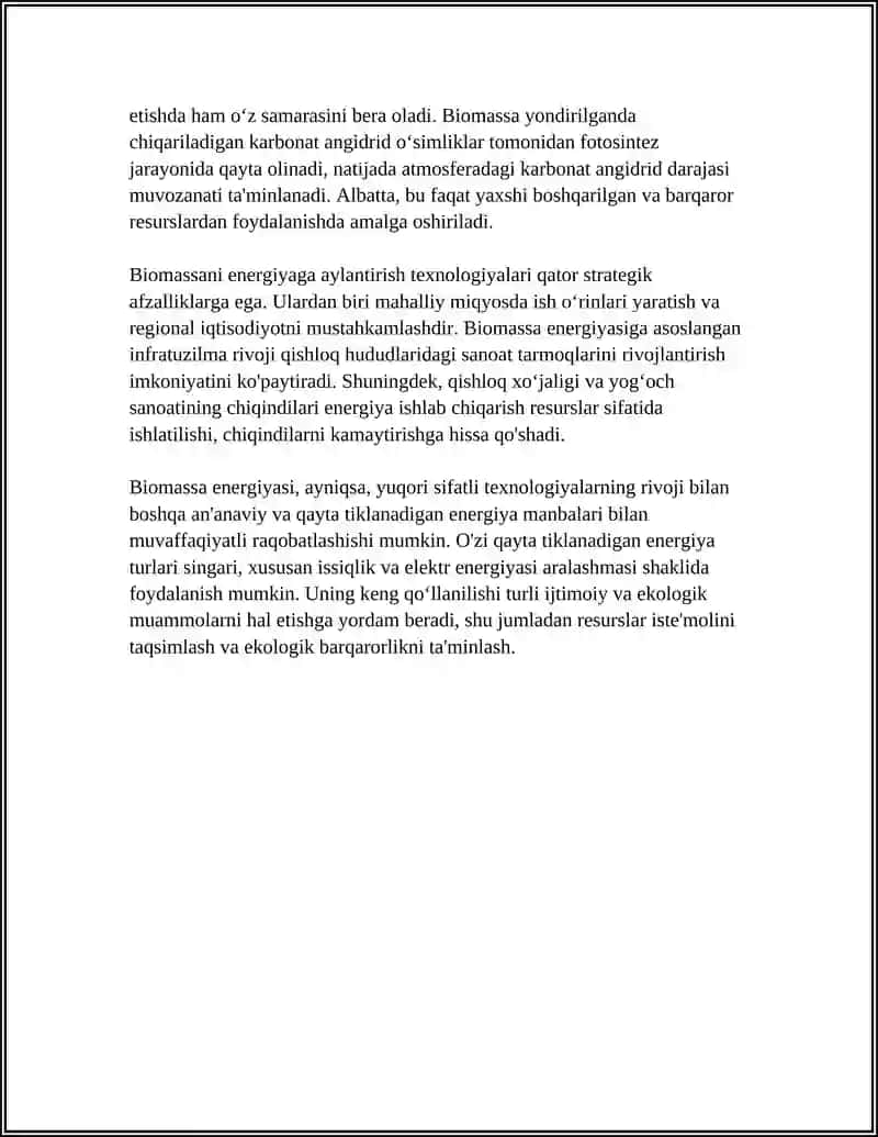 Biomassa va Energiya 4