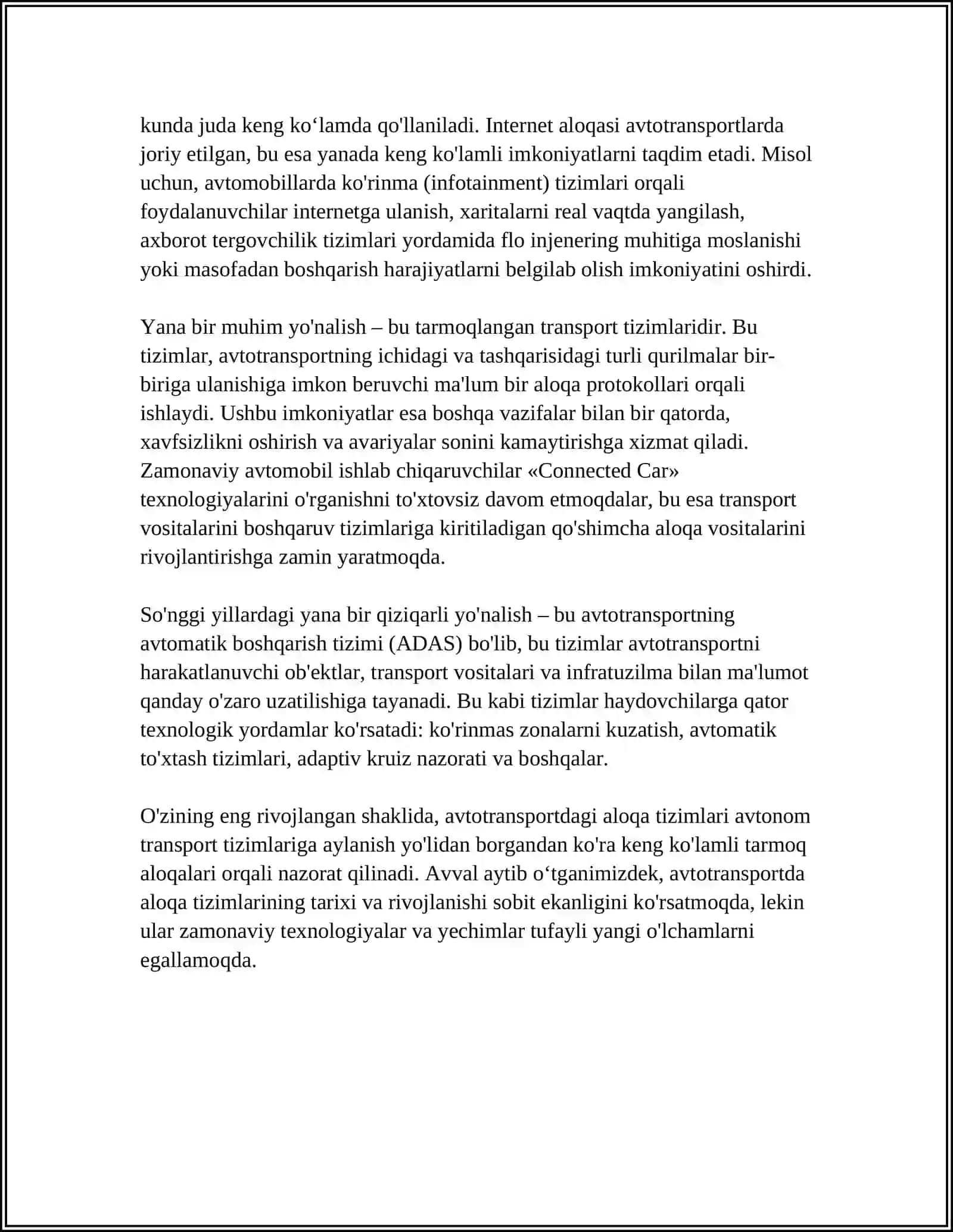 AVTOTRANSPORT VOSITALARIDA ISHLATILADIGAN ALOQA TIZIMLARI 4