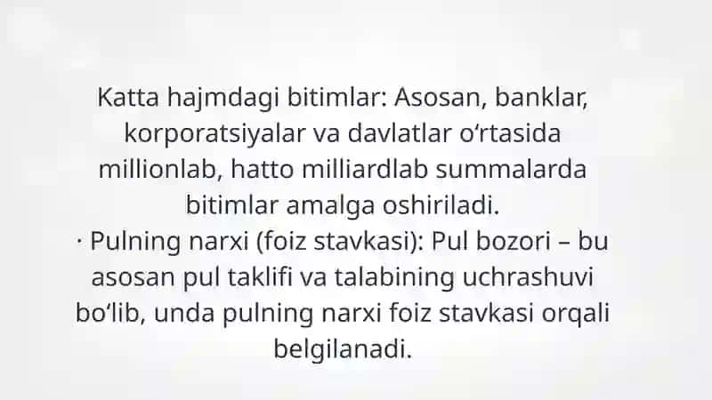 PUL BOZORINING IQTISODIY MOHIYATI, VUJUDGA KELISHI VA QO‘LLANISH XUSUSIYATLARI 4