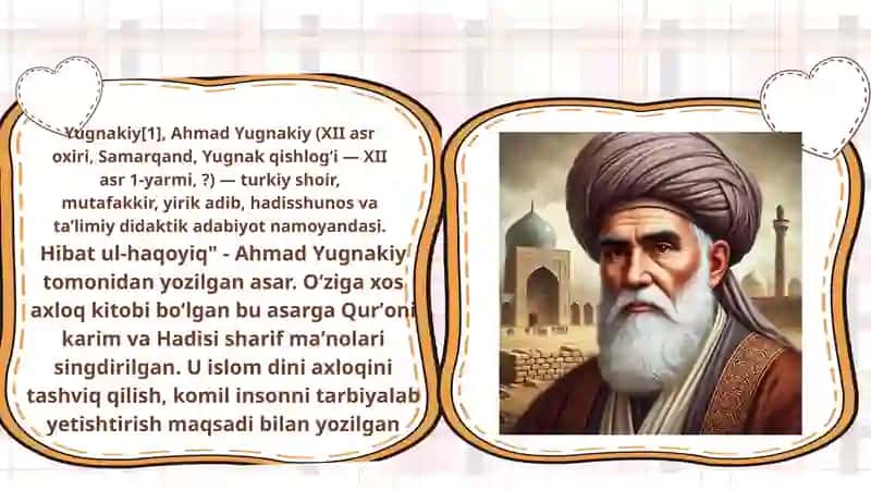 Ahmad Yassaviy va Ahmad Yugnakiy hayoti va ijodining manbalari 4