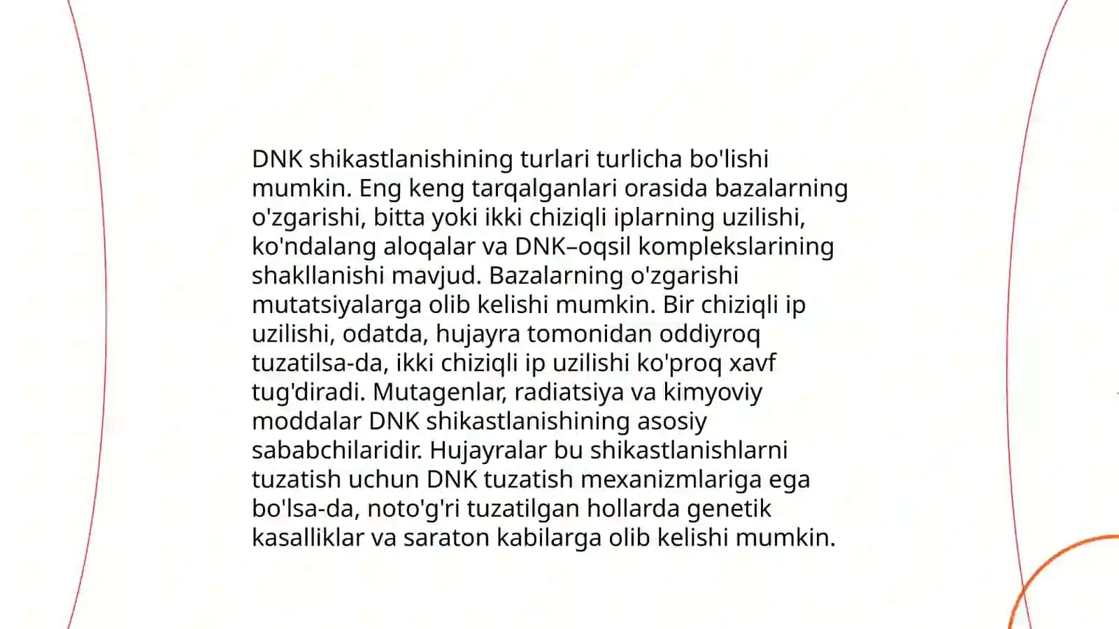 DNKning shikastlanishi va reperatsiyasi. DNK kometa tahlili 4