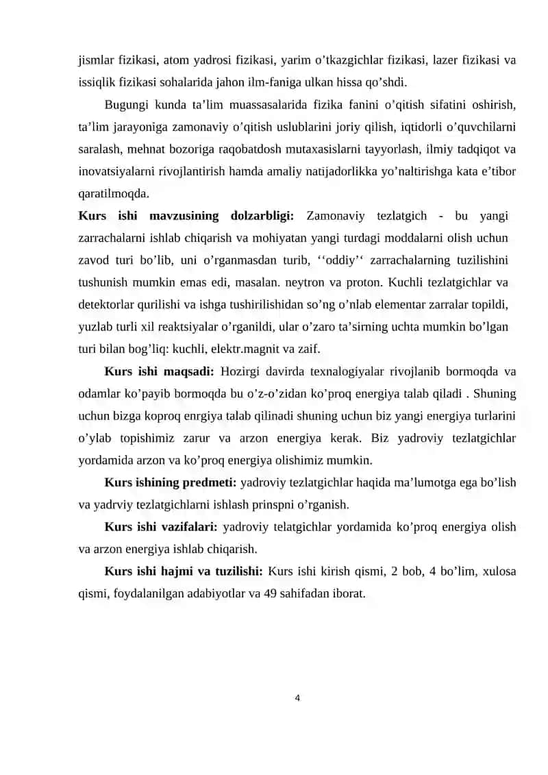 “BIRINCHI YADROVIY REAKTORLAR. 
YADRO REAKTORLARNING ISHLASH PRINSIPI” 4