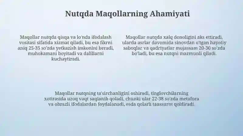 Maqollar, Hazillar, Hikoyalar, Afsonalar va Ertaklarning Nutq Madaniyatidagi O'rni 4