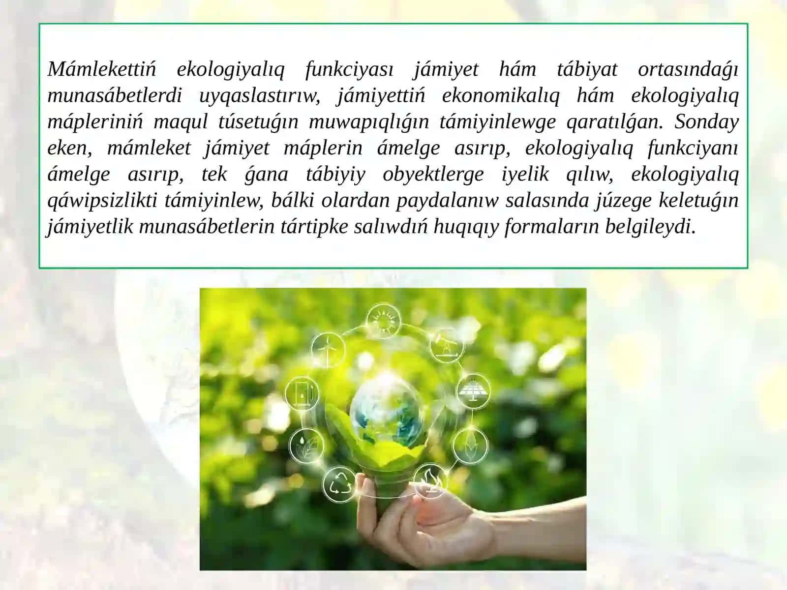 Ekologiyalıq huqıqıy qatnastúsiniginiń hám normaları 4