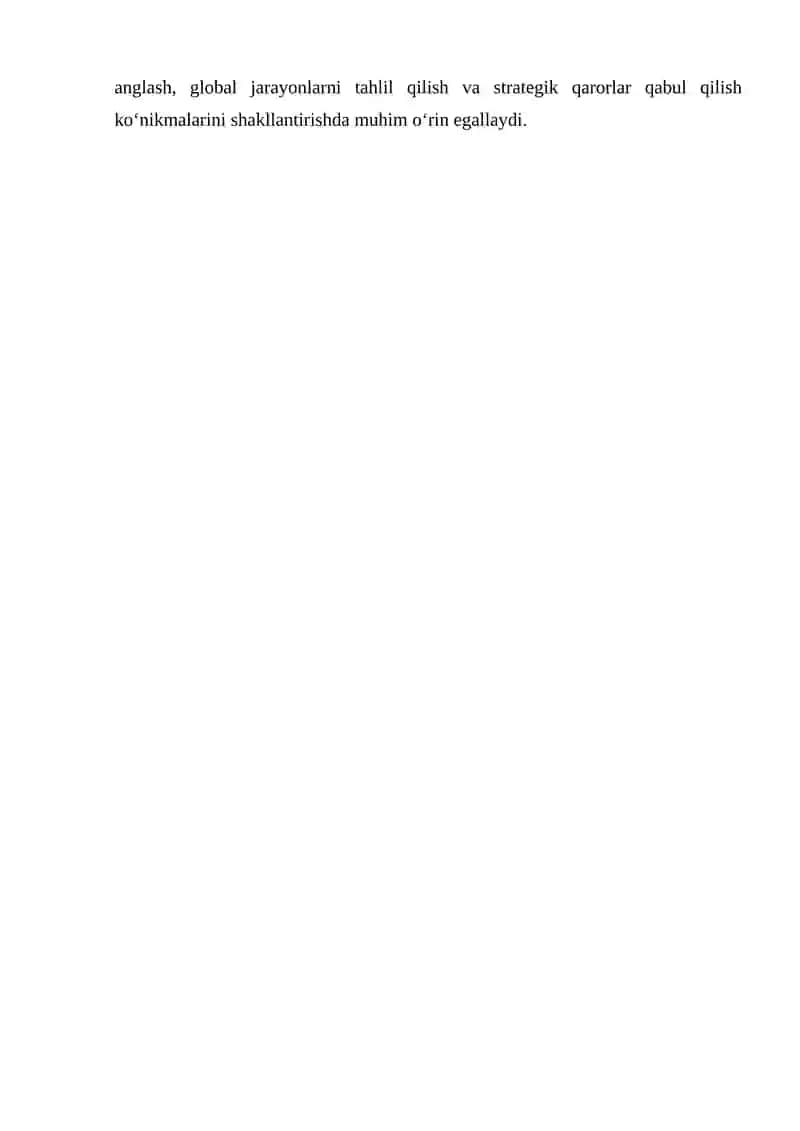 Globallashuvga oid fan 4