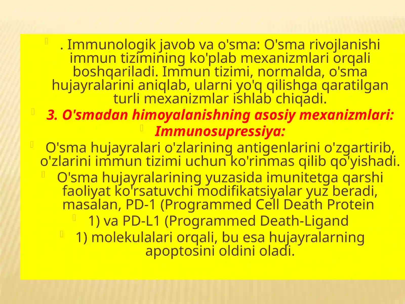 O’smadan muhofazalanishning immun mexanizmlari 4