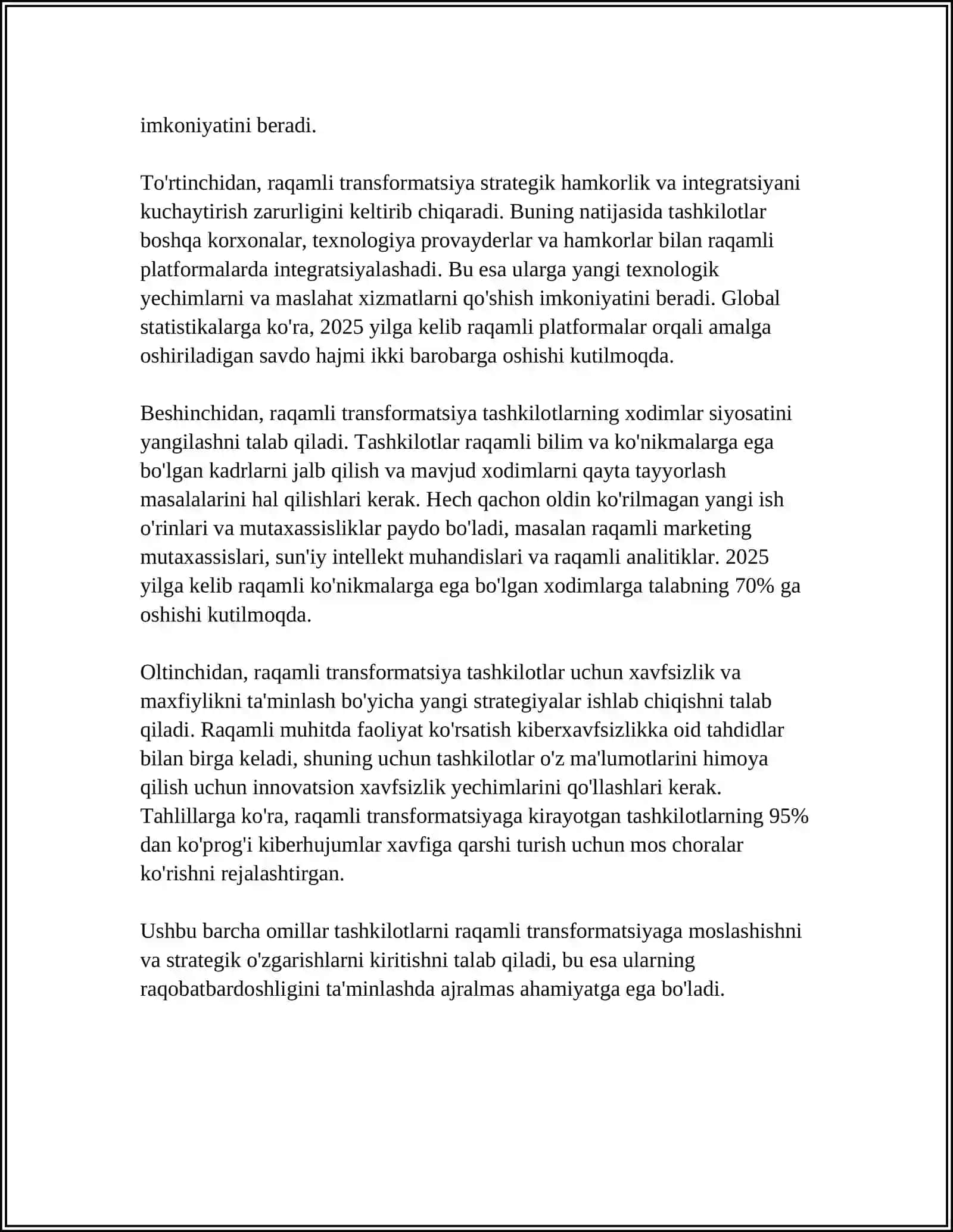 RAQAMLI TRANSFORMATSIYA SHAROITIDA TASHKILIY MAQSAD VA PERSONAL SIYOSATINING EVOLYUTSIYASI 4