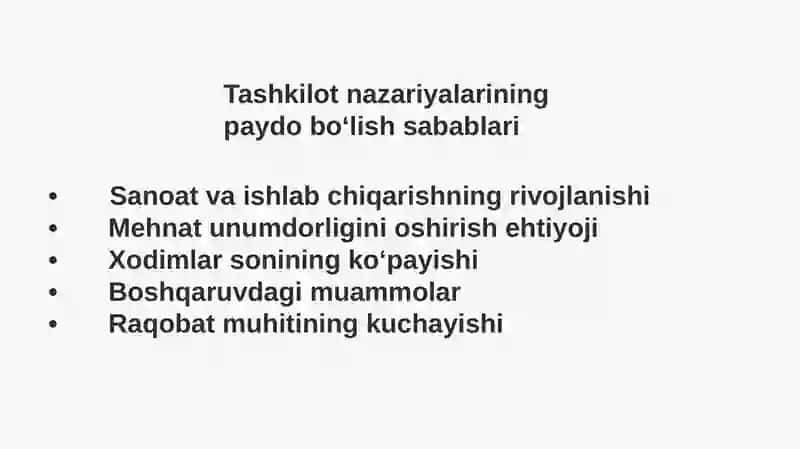 Tashkilot nazariyasi 4