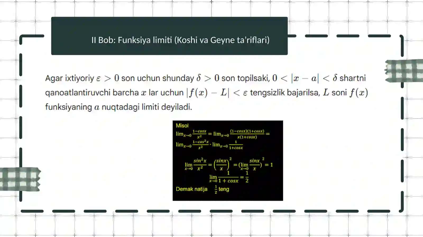 Funksiya tushunchasi. Funksiya limiti. Funksiya limitini hisoblash 4