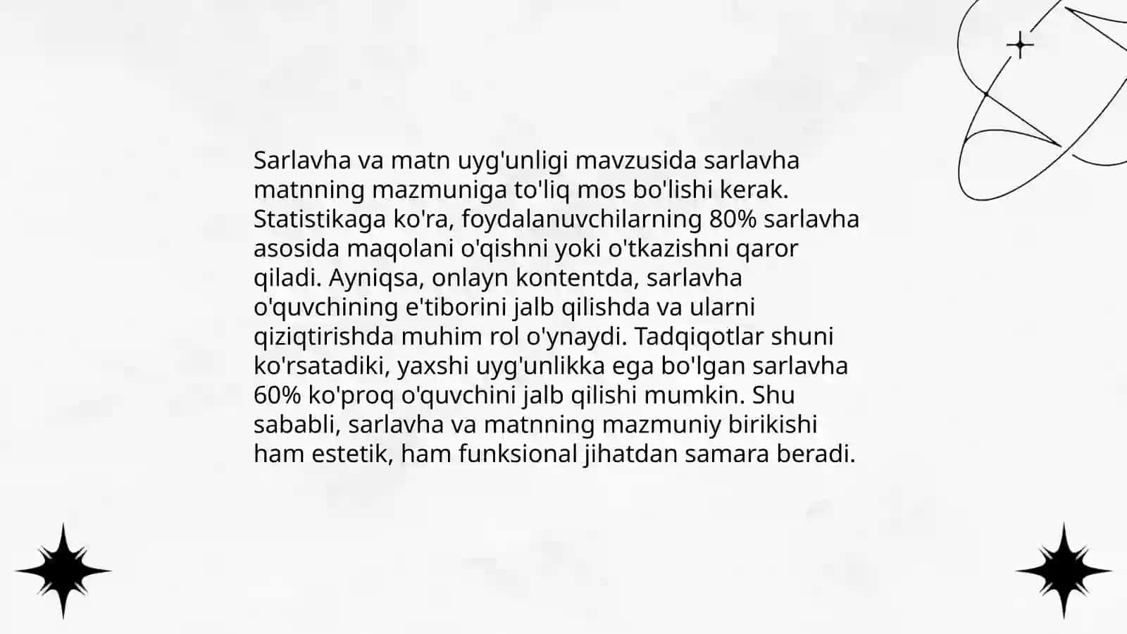 Sarlavhaning matnga ta'siri 4