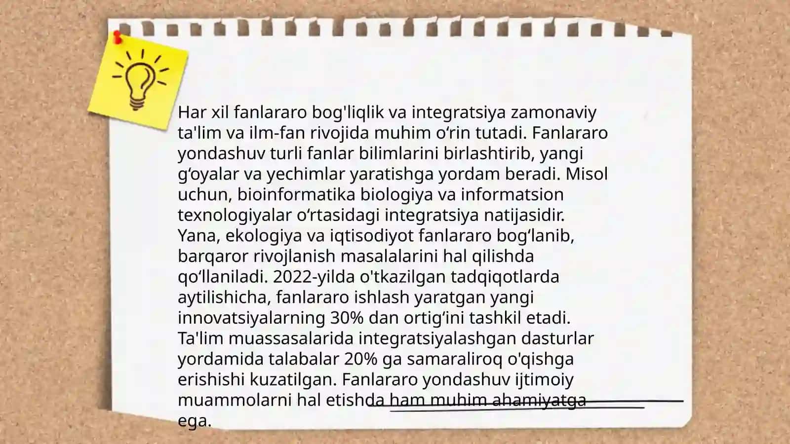 Integratsiyalashgan darslarni tashkil etishning samaradorligi 4