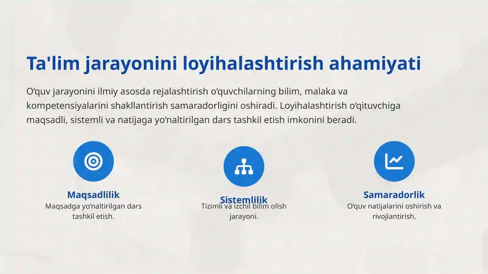 Ma’ruza va seminar mashg’ulotlarini loyihalashtirish va rejalashtirish asoslari 4