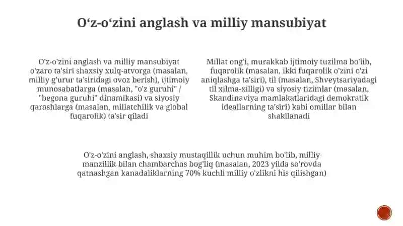 Milliy ong va milliy oʻzlikni anglash 4