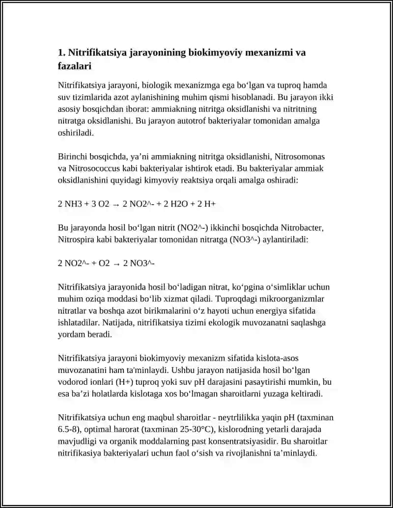 NITRIFIKATSIYA VA DENITRIFIKATSIYA AZОTFIKSATSIYA JARAYONI TAHLILIY TAQDIMOT 4