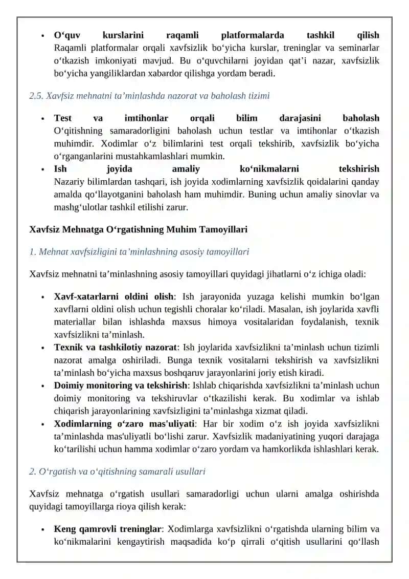 Xavfsiz Mexnatga O'rgatish O'qitish Usullari 4