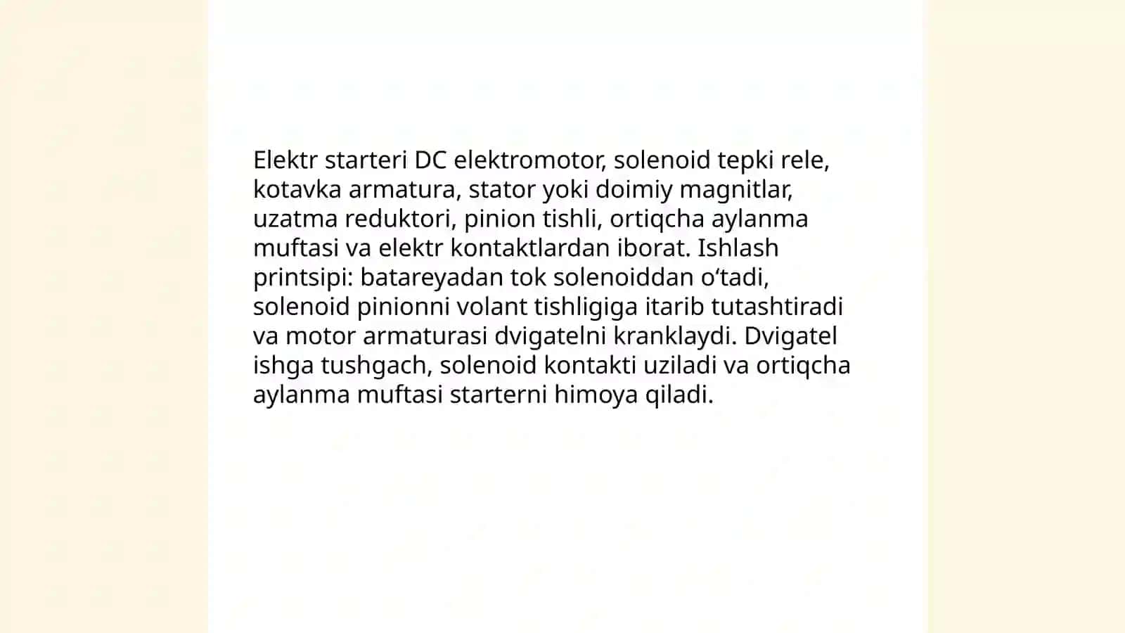 Dvigatellarni yurgazib yuborish tizimi tuzilishi va ishlatilishi 4