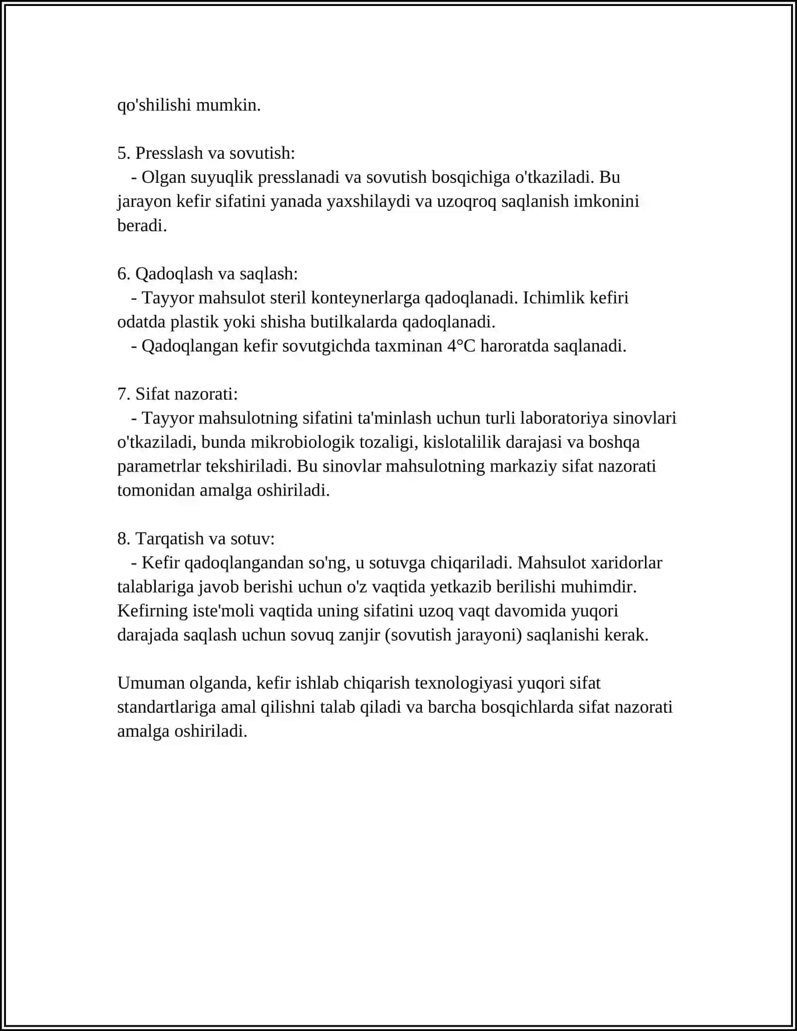 KIFER ISHLAB CHIQARISH TEXNOLOGIYASI 4