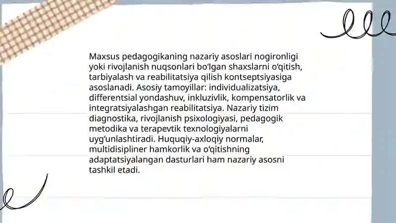 Maxsus pedagogika maqsadi vazifalari tarixi va soha sifatida jamiyatdagi oʻrni 4