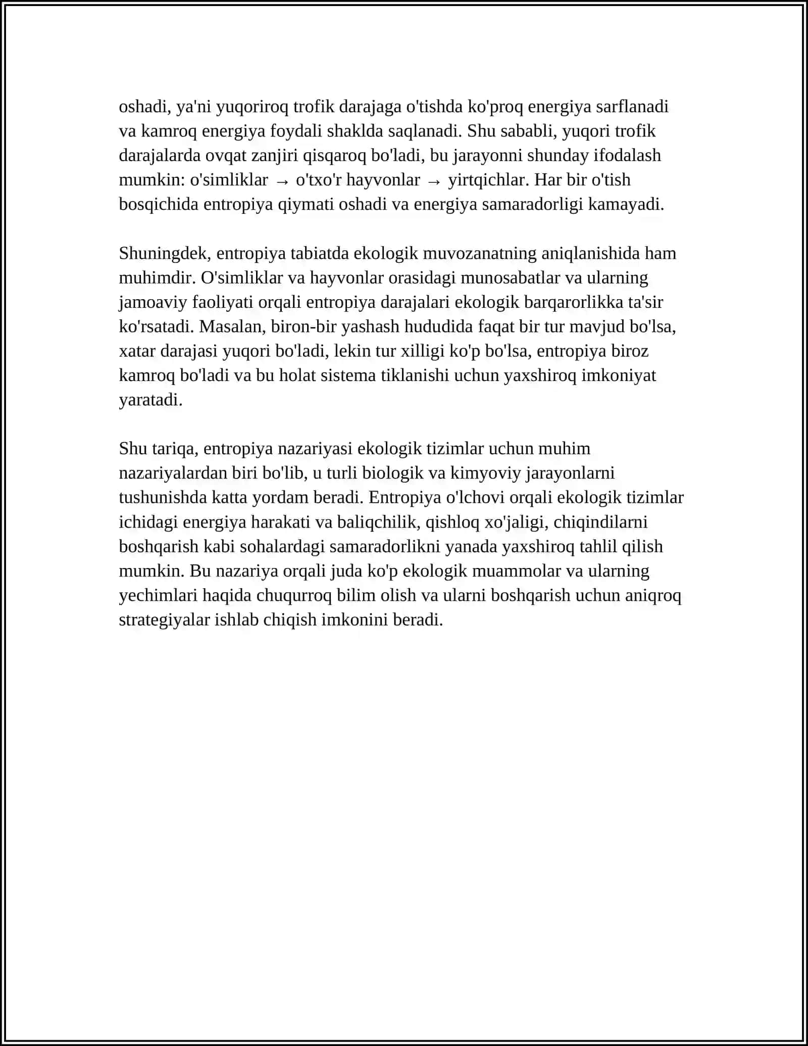 Entropiya va Ekologiya 4
