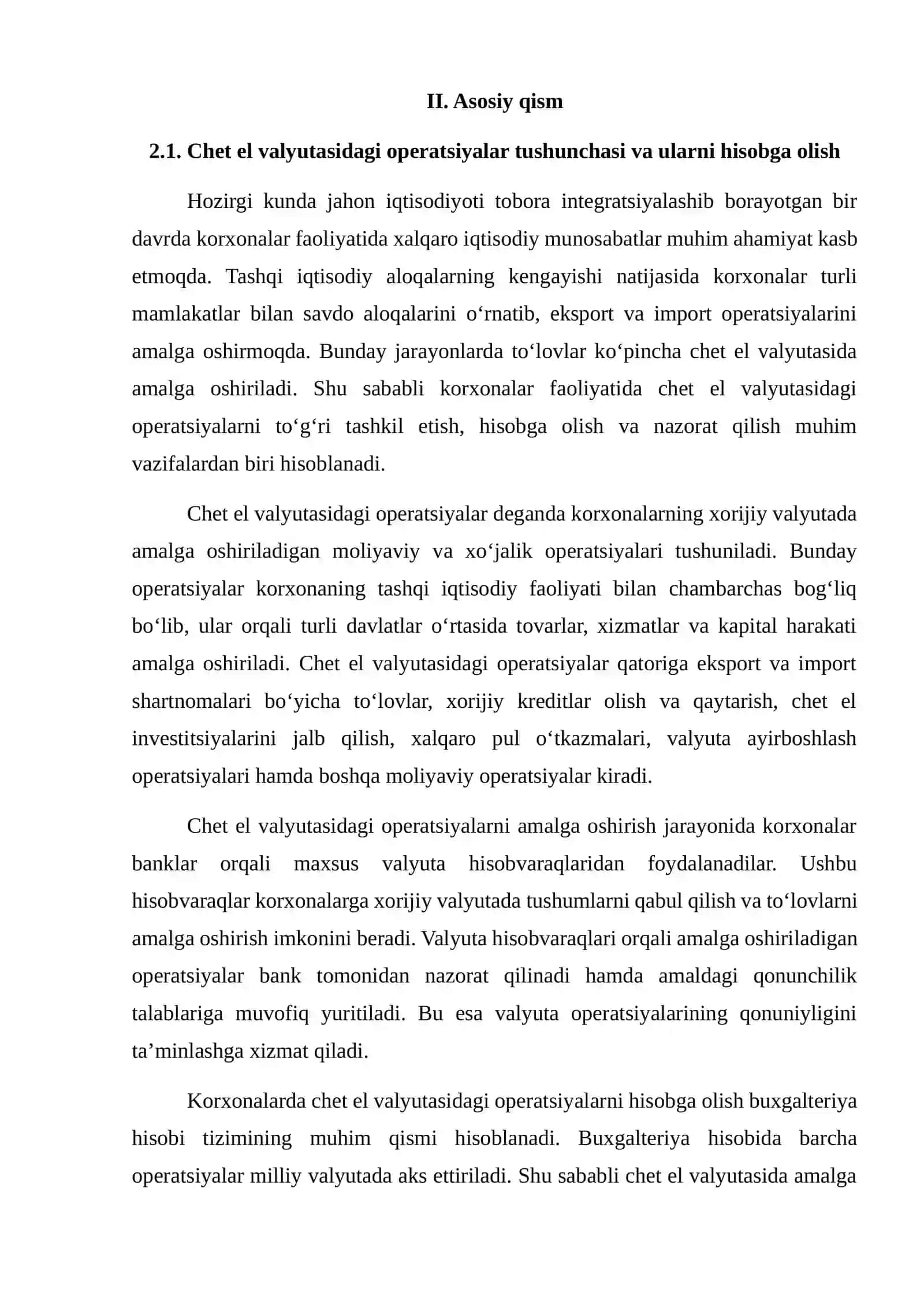Chet el valuytasidagi operatsiyalar va hisob- kitob shakillarining auditi 4