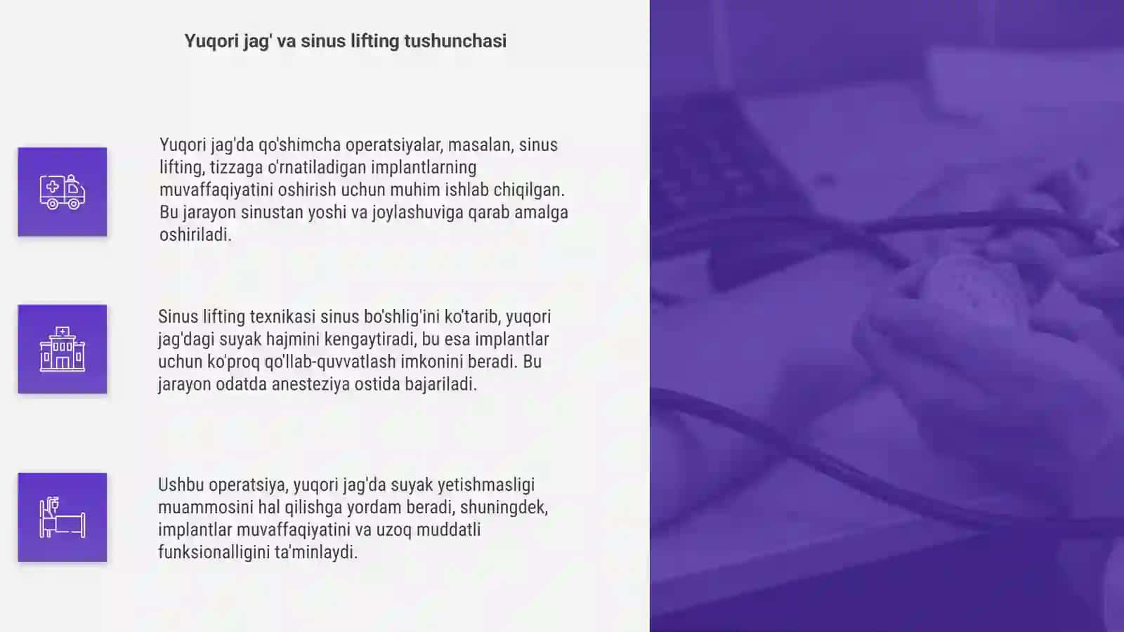 Dental implantatsiyada yuqori jag'da o'tkaziladigan qo'shimcha operatsiyalar (sinus lifting) 4